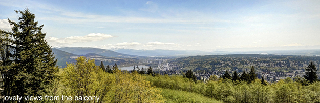 spectacular views from #801- 9320 University Cres, Burnaby condo for rent property managed by Sunstar Realty Ltd.